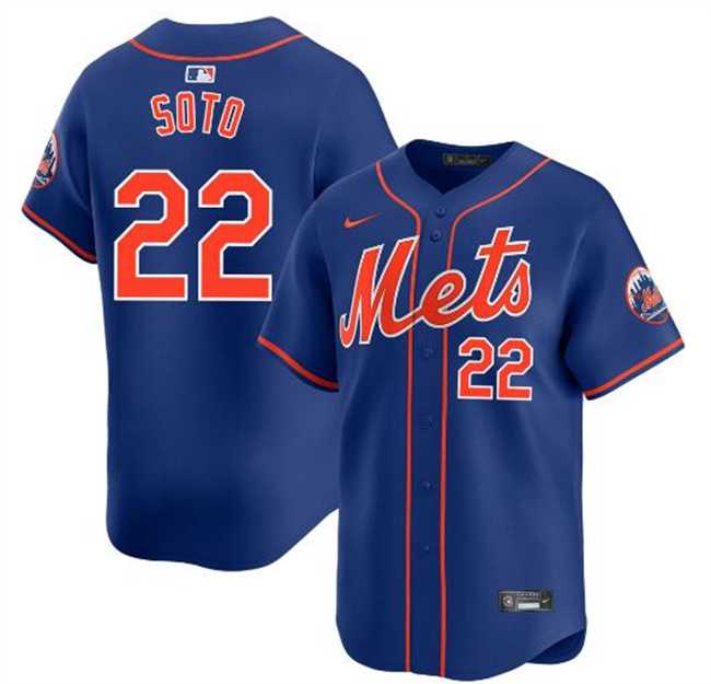 Mens New York Mets #22 Juan Soto Royal 2024 Alternate Limited Stitched Jersey Dzhi